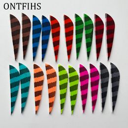 50Pcs ONTFIHS New 2.5 Inch Archery Fletches Feather Striped Parabolic Natural Turkey Feathers Arrow accessories