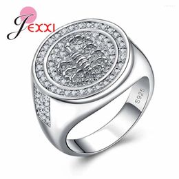 Cluster Rings Women Simple Silver Needle Finger Micro Paved White Clear Zircon Round 925 Sterling Bijoux For Wedding