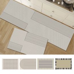 Anti-Slip Kitchen Rug Striped Diatomite Mat Super Absorbent Carpet for Living Room Non-slip Long Strip Rugs Home Decor