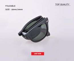 New top quality 54mm vintage square Foldable Sunglasses Men Women Retro Vintage SunGlasses Driving designer Folding uv400 4105 50m1839300