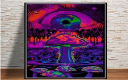 Abstract Blacklight Paintings Art Psychedelic Trippy Poster Prints Modern Wall Canvas Wall Pictures For Living Room Home Decor2931431