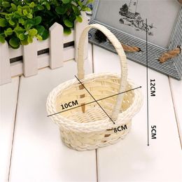 Plastic Weaving Picnic Garden Storage Basket Box Vegetable Fruit Basket Non-toxic Cosmetics Organiser Plastic Rattan