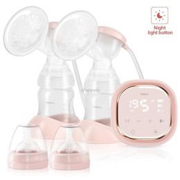Breastpumps NCVI Double Electric Breast Pumps 3 modes 9 levels Protable Dual Breastfeeding Milk Pump Night Light Touch Screen 240413