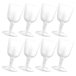 Disposable Cups Straws 8 Pcs Iced Tea Plastic Champagne Glass Glasses Dessert Red Tumblers Practical Parties