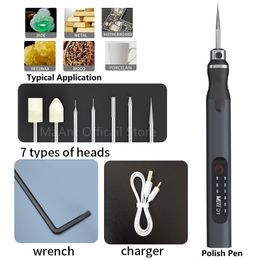 MaAnt D1 Wholesale Charging Grinding Pen Mini Intelligent for Phone CPU eMMC Metal Cutting Tools Head Tips Engraving Polishing