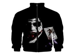 Joker Joaquin Phoenix 3D Print Stand Collar Zipper Jacket Womenmen Streetwear Hip Hop Baseball Jacket Halloween Cosplay Costume9576549