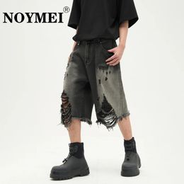 NOYMEI Vintage Style Fashionable Summer Niche Design Mens Shorts Hole American Trendy All-match Male Pants Casual Y2k WA1739 240329