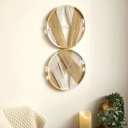 2 Pcs Macrame Wall Hanging Macrame Dream Catcher with Bamboo Boho Wall Decor Aesthetic Home Decorations Bedroom Living Room Gift