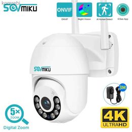 PTZ Cameras 4K 8MP intelligent WiFi pan tilt camera 5X digital zoom WiFi monitoring camera night vision automatic tracking IP camera security protection C240412