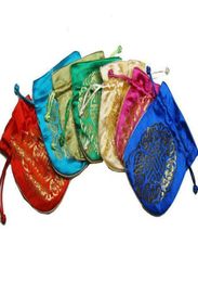 Colorful Joyous Drawstring Small Gift Bags Jewellery Pouches China style Silk brocade Birthday Party Favor Pouch Whole3907209