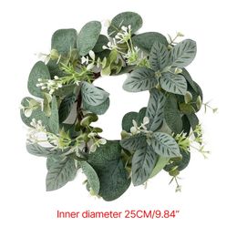 25cm Candlestick Wreath Christmas Plant Garlands Candle Rings Wreath Centrepiece Wedding Party Home Table Decorations