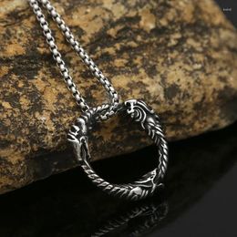 Pendant Necklaces Classic Creative Viking Dragon For Men Gifts Stainless Steel Nordic Amulet Scandinavian Jewelry Drop