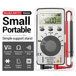 ANENG AN101 Mini Digital Multimeter Multimetro Tester DC/AC Voltage Current Lcr Metre Pocket Professional Testers with Test Lead