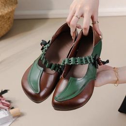 Casual Shoes Size 35-41 2024 Flat Women's Ethnic Style Soft Sole Color-block For Mother