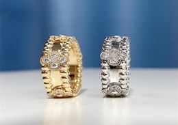 Rings Kaleidoscope Ring Female Minority Design Sense of Fashion Simple Clover Jewellery Plated Rose Gold265P5563592