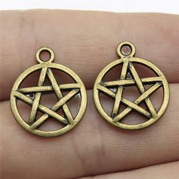 20pcs Charms Star Pentagram 19x16mm Tibetan Bronze Silver Gold Colour Pendants Antique Jewellery Making DIY Handmade Craft Pendant