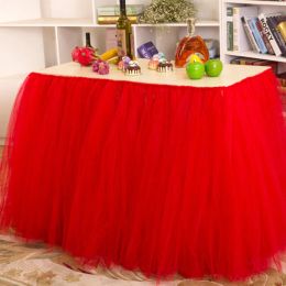 Birthday Skirts for Tables,Table Skirt Tulle, Baby Shower Wed, Banquet Birthday Party Table Skirting Event Table Decoration