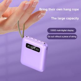 Mini Power Bank 20000mAh with 4 in 1 Charging Cables Digital Display Power Bank Universal Portable External battery