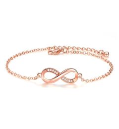 Bracelets Bangles for Women Popular Silver Colour Endless Love Infinity Cubic Zirconia Rose gold Fashion Jewelry4800723
