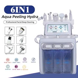 Multi-Functional Beauty Equipment Plus 6 In 1 Hydro Water Oxygen Jet Peel Handset H2O2 Aqua Peeling Facial Cleaning High Frequency Facial Ma