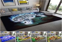 Carpets 3D Leopard Tiger Lion Cat Nonslip Area Rugs Large Mat For Living Room Comfortable Carpet Soft Floor Bedroom8932297