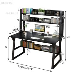 Nordic Desktop Computer Desks Home Office Student Desk Bookshelf Office Desk Apartment Household Bedroom Writing Desks