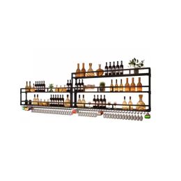 Black Metal Wine Holder Kitchen Hanging Wall Mount Wine Rack Storage Mini Bar Suporte Para Vinho De Parede Home Decoration