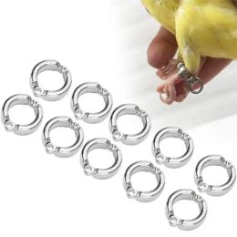 Parrot Foot Rings Metal Pet Bird Leg Rings Outdoor Fly Training Activity Anti-Lost Opening Clip Accessories 3.5 To 14.5mm