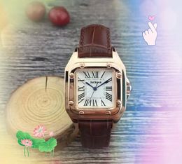 Fashion Simple 3 Pins Dial Watch square roman tank small size clock women quartz movement lovers rose gold silver Colour cute chain bracelet watches Christmas Gifts