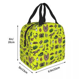 Jurassic Pattern Lighter Rex Dinosaur Insulated Lunch Bag Thermal Bag Meal Container High Capacity Tote Lunch Box Office Picnic