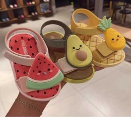 2021 New Mini Shoes Fruit Cartoon Jelly Sandals Avocado Girls Sandals Beach Shoes Q06291104926
