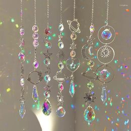 Garden Decorations Hanging Crystal Pendant Suncatcher Wind Chimes Rainbow Prism Chain For Window Drop Bell Christmas Tree Home Decor