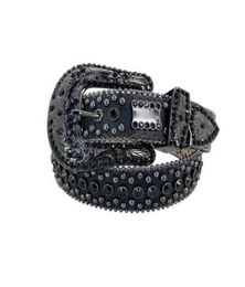 Black for simon Rhintone Men Belts Crafts Crocodile grain Belts for men in pu leather8039781