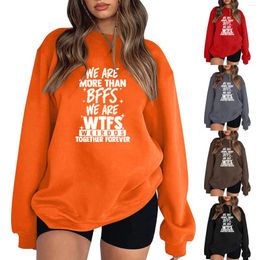 Women's Hoodies Scoop Neck Sweater Casual Letter Printed Solid Color Long Sleeve Pullover Hoodless Sweatshirt For Jacket Women Set