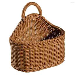 Storage Bottles Wall Hanging Basket Baskets Cutlery Woven Chopsticks Weave Practical Plastic Knitted Decor