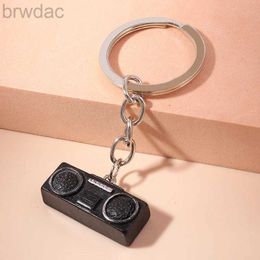 Key Rings New Design Cartoon Enamel Radio Keychain for Car Key Women Men Handbag Key Rings DIY Handmade Jewellery Accessories 240412