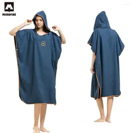 Towel Solid Color Surf Poncho Thick Men And Women Changing Robe Swimming One Size Fit All Microfiber Bathrobes 2024