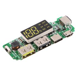 USB 2.4A Mobile Power Bank Charging Module Lithium Battery LED Dual USB 5V 2.4A Micro/Type-C USB Charger Board