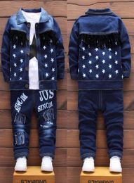 Children Baby Boys Clothes Fashion Denim Jacket Top Pants 3Pcssets Infant Kids Casual Clothing Winter Toddler Tracksuits LJ20083152994619