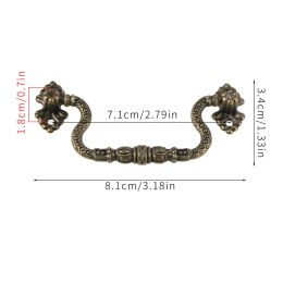 New Chinese Style Bronze Vintage Furniture Handles Zinc Alloy Handles for Cabinets and Drawers Gold Handles for Kitchen