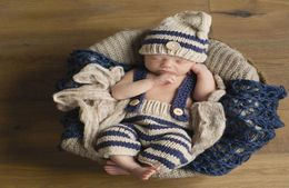 Neugeborene Jungen Mädchen süße Häkelstrickkostüm -Stütze Outfits PO POGRAY WOOL WOOD7140517