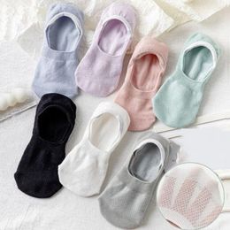 Women Socks Non-slip Mesh Fashion Low Cut Ankle Cotton Invisible Hollow Out Sweat Absorption Boat