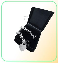 925 silver Link Chain Heart Bracelets designer Necklace Set Wedding Statement Jewelry Heart Pendant Necklaces Bracelet Birthday Ch5125861