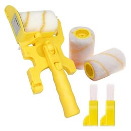 Clean-Cut Paint Roller Brush Hand-held Paint Edger Roller Tool with Roller and Brush for Home Room Wall Ceiling Window Painting