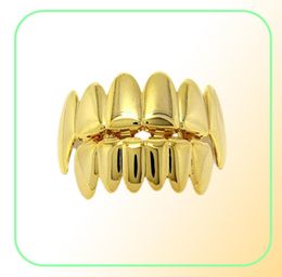 Grillz Teeth Set High Quality Mens Hip Hop Jewellery Real Gold Plated Grills7384164
