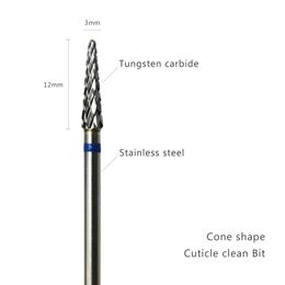 HYTOOS Cone Carbide Nail Drill Bit Rotary Burr Cuticle Clean Bits Milling Cutter Manicure Nail Drill Accessories Tool