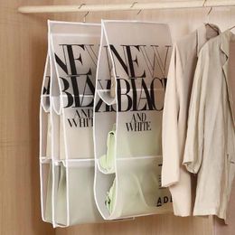 Storage Bags Handbag Hanging Organiser Transparent Wardrobe Women Bag Dust-proof Household Dormitory For Closet