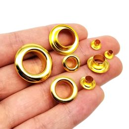 100sets 2.5mm to 12mm Golden High Quality Eyelet With Washer Grommet Ring Air Hole Rivet For Leather Bag Shoes Belt Cap Clothes