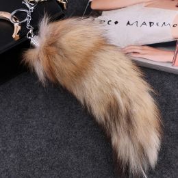 New Fluffy Wolf Fox Tail Tassel Keychains Fake Fur Handbag Pendant Car Keyring Bag Tag Charms Key Chain Strap Holder Accessories