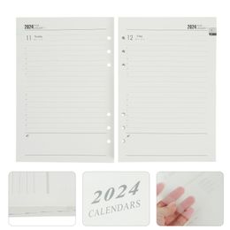 2024 English Agenda Book inside Page A5 Daily Planner Note Pads Practical Writing Notepad Delicate